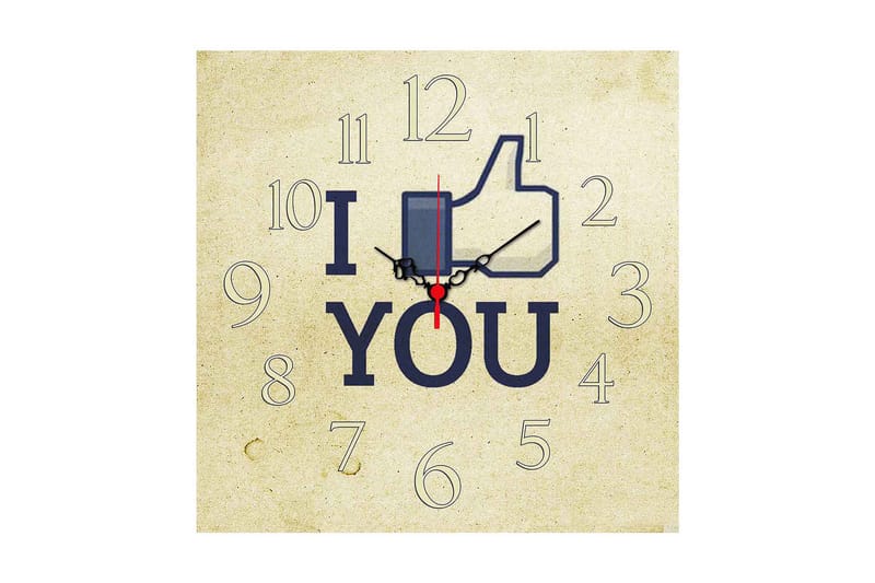 Dekorativ MDF Vægur 40x40 cm, Flerfarvet