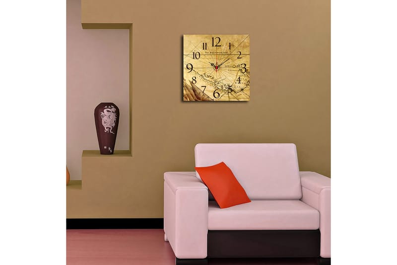 Dekorativ MDF Vægur 40x40 cm - Flerfarvet - Boligtilbehør - Vægdekoration - Vægure & Ure