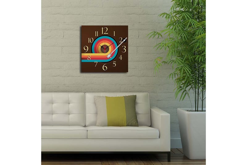 Dekorativ MDF Vægur 40x40 cm - Flerfarvet - Boligtilbehør - Vægdekoration - Vægure & Ure