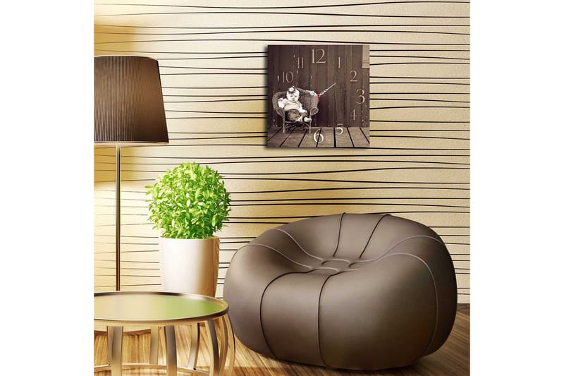 Dekorativ MDF Vægur 40x40 cm - Flerfarvet - Boligtilbehør - Vægdekoration - Vægure & Ure