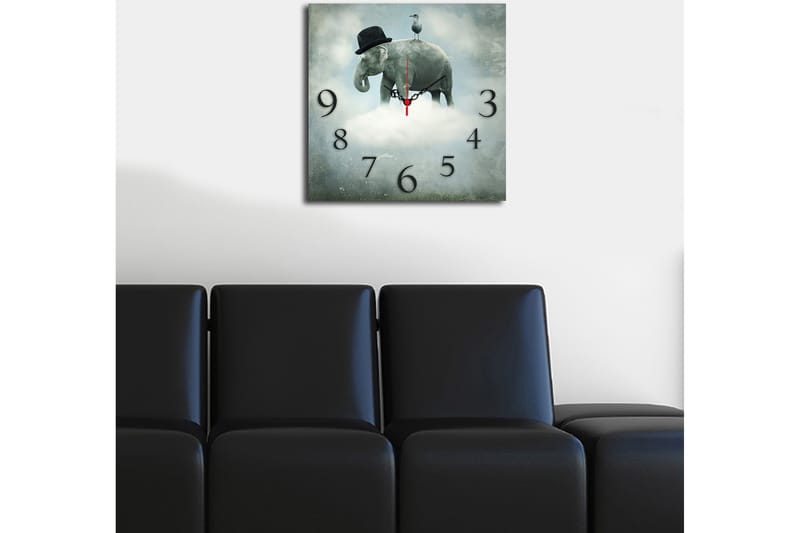 Dekorativ MDF Vægur 40x40 cm - Flerfarvet - Boligtilbehør - Vægdekoration - Vægure & Ure