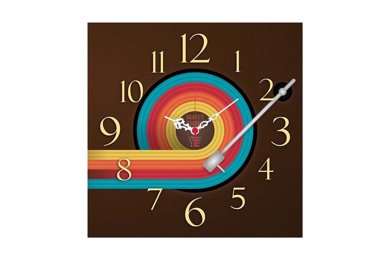 Dekorativ MDF Vægur 40x40 cm, Flerfarvet