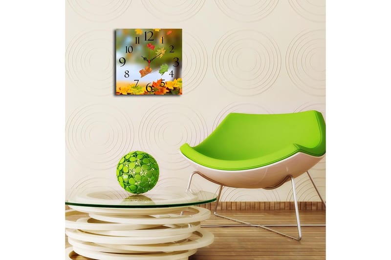 Dekorativ MDF Vægur 40x40 cm - Flerfarvet - Boligtilbehør - Vægdekoration - Vægure & Ure