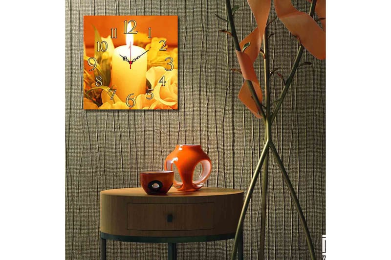 Dekorativ MDF Vægur 40x40 cm - Flerfarvet - Boligtilbehør - Vægdekoration - Vægure & Ure