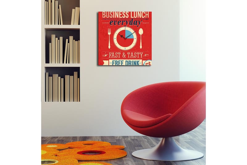 Dekorativ MDF Vægur 40x40 cm - Flerfarvet - Boligtilbehør - Vægdekoration - Vægure & Ure