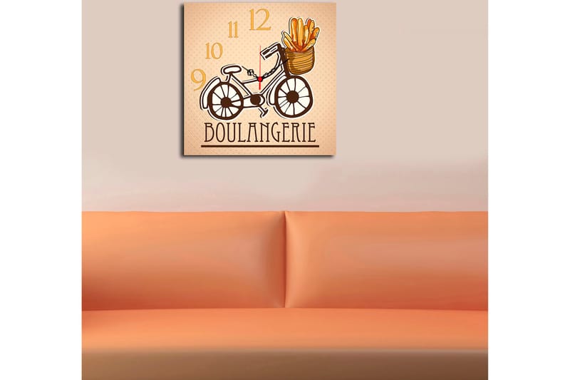 Dekorativ MDF Vægur 40x40 cm - Flerfarvet - Boligtilbehør - Vægdekoration - Vægure & Ure