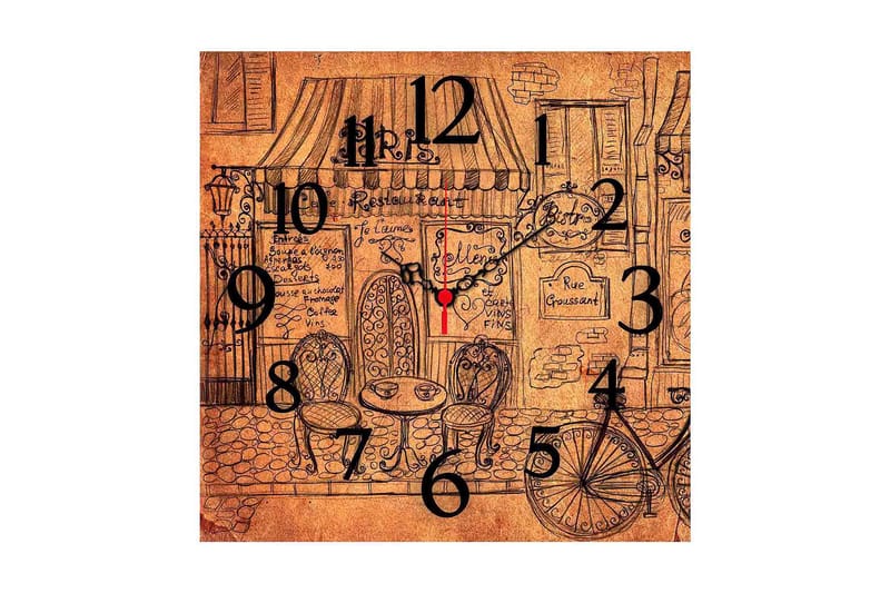 Dekorativ MDF Vægur 40x40 cm, Flerfarvet