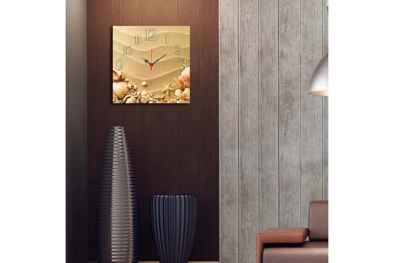 Dekorativ MDF Vægur 40x40 cm - Flerfarvet - Boligtilbehør - Vægdekoration - Vægure & Ure