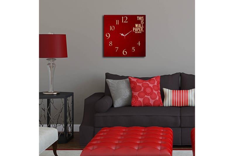 Dekorativ MDF Vægur 40x40 cm - Flerfarvet - Boligtilbehør - Vægdekoration - Vægure & Ure