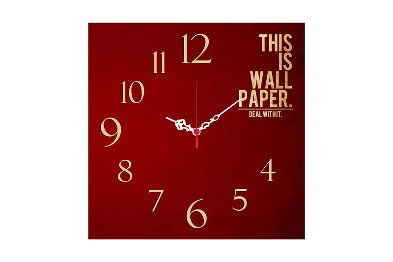 Dekorativ MDF Vægur 40x40 cm, Flerfarvet