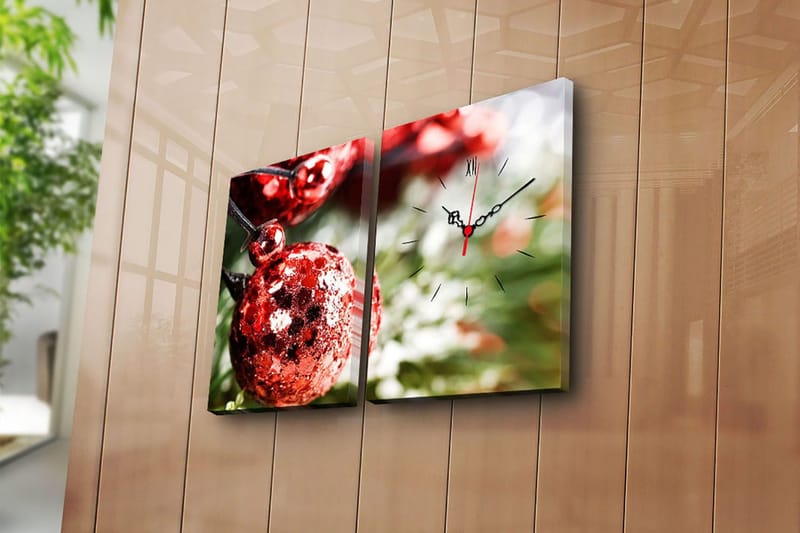 Dekorativ Vægur 2-Dele 28x38 cm, Flerfarvet