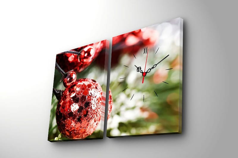 Dekorativ Vægur 2-Dele 28x38 cm - Flerfarvet - Boligtilbehør - Vægdekoration - Vægure & Ure