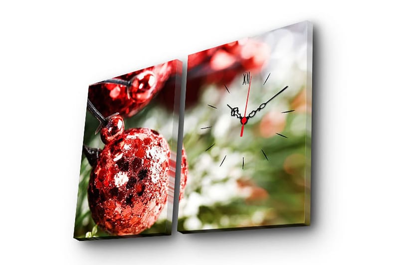 Dekorativ Vægur 2-Dele 28x38 cm - Flerfarvet - Boligtilbehør - Vægdekoration - Vægure & Ure