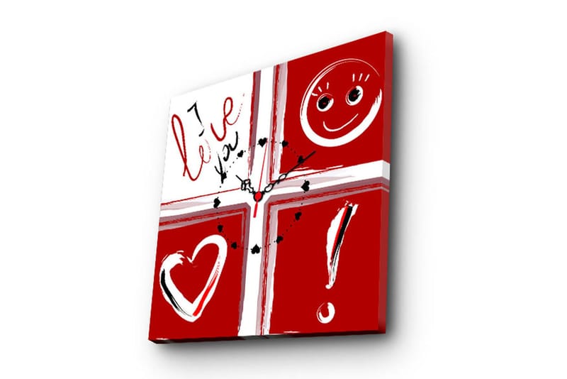 Dekorativ Vægur 45x45 cm - Flerfarvet - Boligtilbehør - Vægdekoration - Vægure & Ure