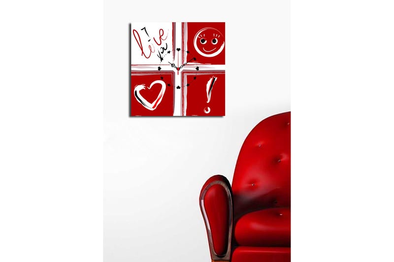 Dekorativ Vægur 45x45 cm - Flerfarvet - Boligtilbehør - Vægdekoration - Vægure & Ure