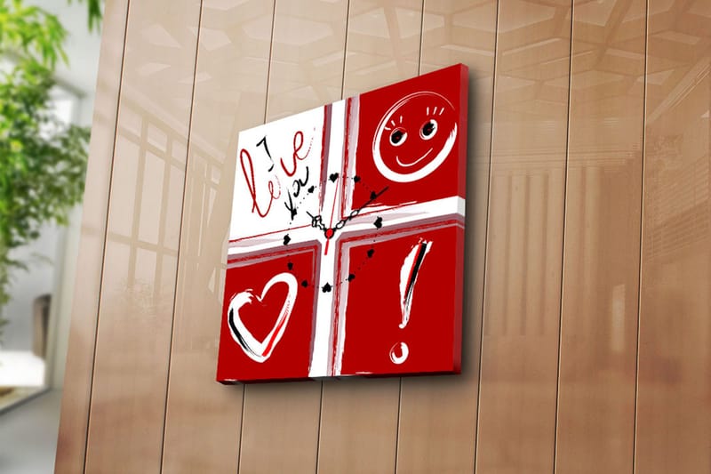 Dekorativ Vægur 45x45 cm, Flerfarvet