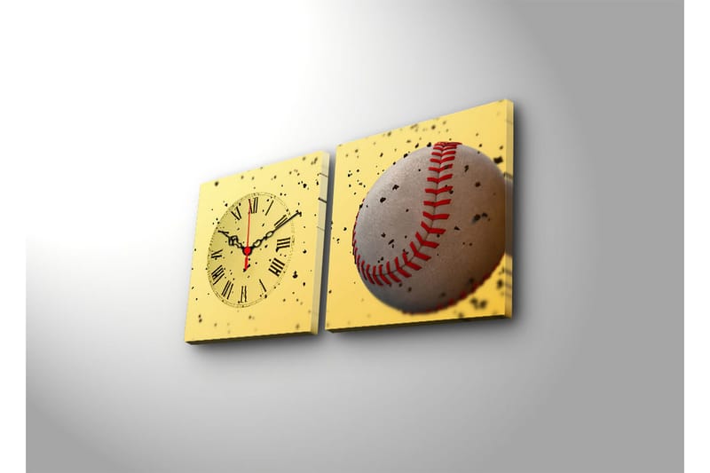 Dekorativt Canvas Maleri med Ur 2 Dele - Flerfarvet - Boligtilbehør - Vægdekoration - Vægure & Ure