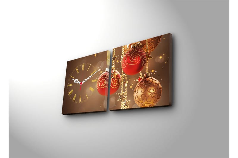 Dekorativt Canvas Maleri med Ur 2 Dele - Flerfarvet - Boligtilbehør - Vægdekoration - Vægure & Ure