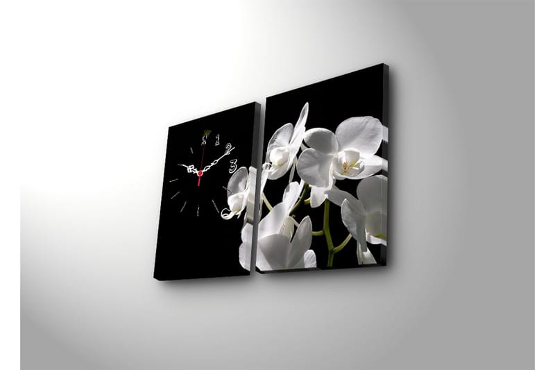 Dekorativt Canvas Maleri med Ur 2 Dele - Flerfarvet - Boligtilbehør - Vægdekoration - Vægure & Ure