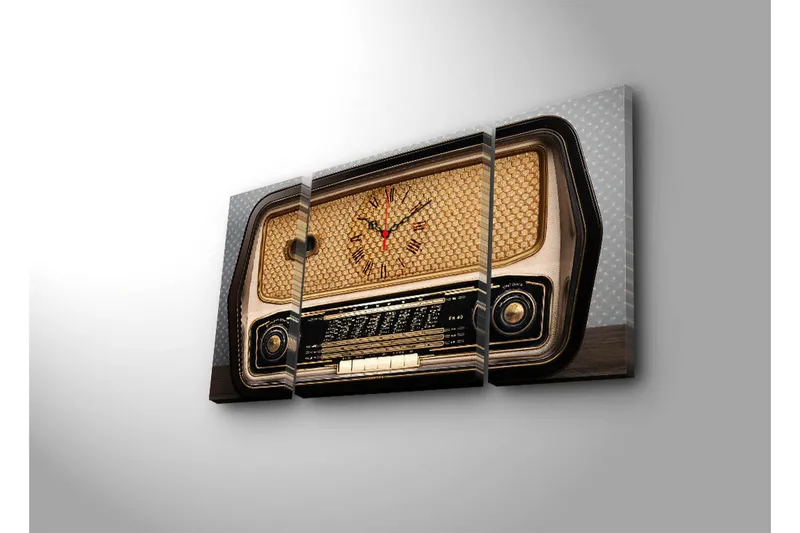 Dekorativt Canvas Maleri med Ur 3 Dele - Flerfarvet - Boligtilbehør - Vægdekoration - Vægure & Ure