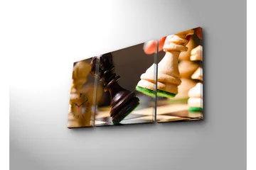 Dekorativt Canvas Maleri med Ur 3 Dele - Flerfarvet - Boligtilbehør - Vægdekoration - Vægure & Ure