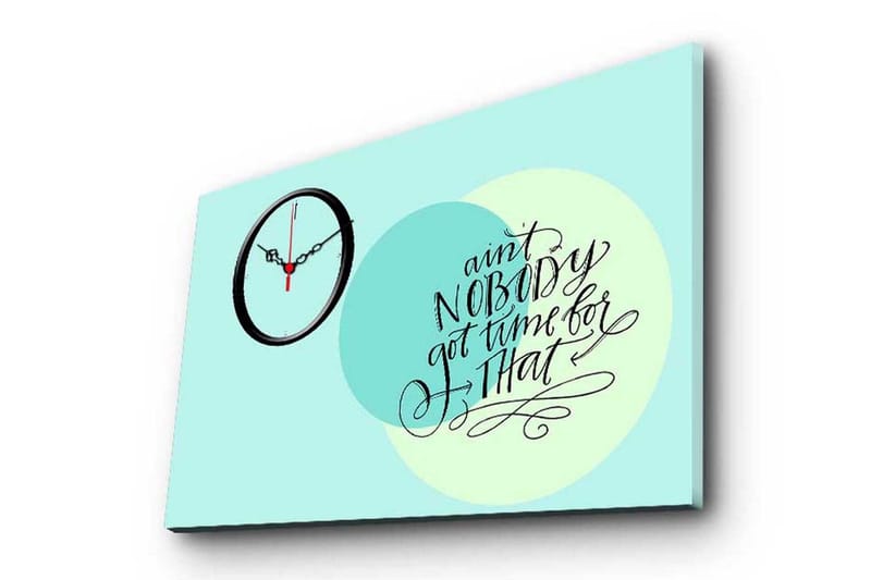 Dekorativt Canvas Maleri med Ur, Flerfarvet