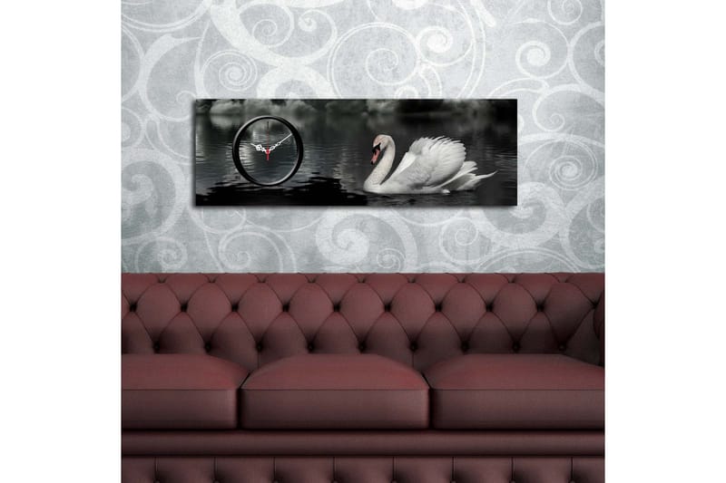 Dekorativt Canvas Maleri med Ur - Flerfarvet - Boligtilbehør - Vægdekoration - Vægure & Ure