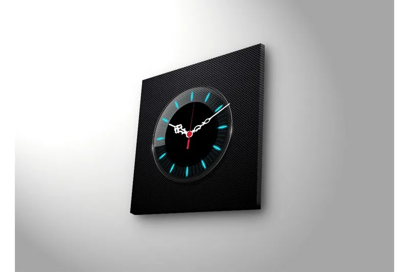 Dekorativt Canvas Maleri med Ur - Flerfarvet - Boligtilbehør - Vægdekoration - Vægure & Ure