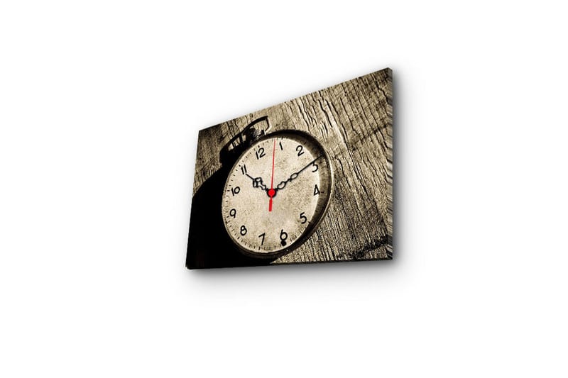Dekorativt Canvas Maleri med Ur - Flerfarvet - Boligtilbehør - Vægdekoration - Vægure & Ure