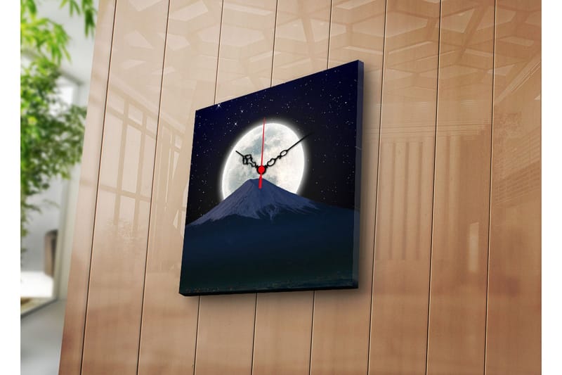 Dekorativt Canvas Maleri med Ur, Flerfarvet