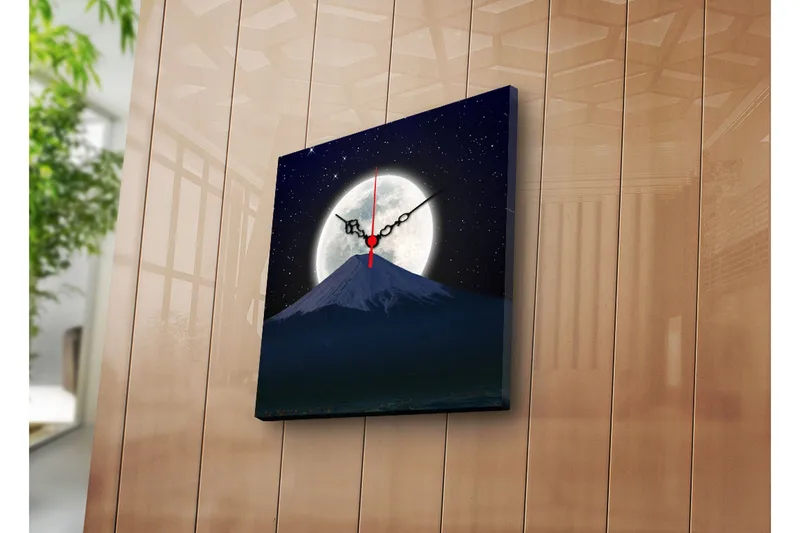 Dekorativt Canvas Maleri med Ur, Flerfarvet