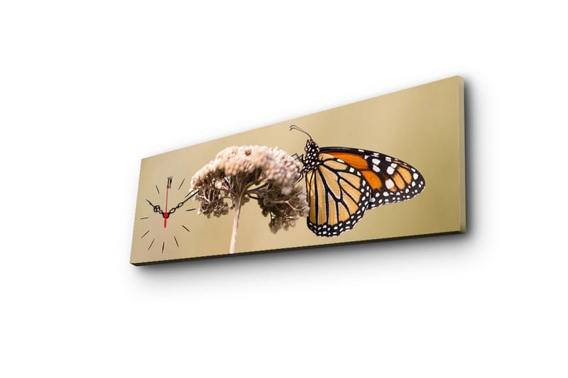 Dekorativt Canvas Maleri med Ur - Flerfarvet - Boligtilbehør - Vægdekoration - Vægure & Ure