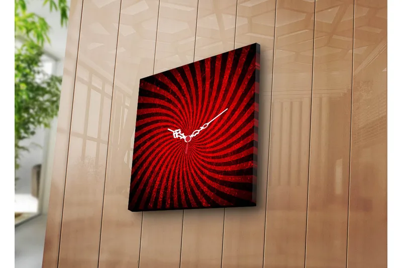 Dekorativt Canvas Maleri med Ur, Flerfarvet