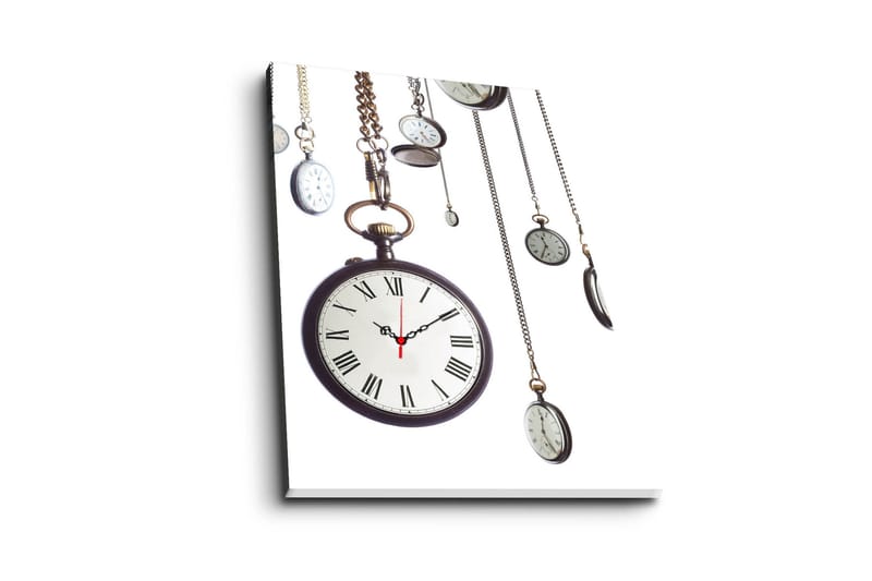 Dekorativt Canvas Maleri med Ur - Flerfarvet - Boligtilbehør - Vægdekoration - Vægure & Ure