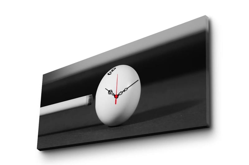 Dekorativt Canvas Maleri med Ur, Flerfarvet