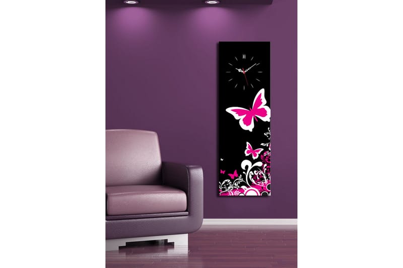 Dekorativt Canvas Maleri med Ur - Flerfarvet - Boligtilbehør - Vægdekoration - Vægure & Ure