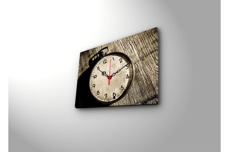 Dekorativt Canvas Maleri med Ur - Flerfarvet - Boligtilbehør - Vægdekoration - Vægure & Ure