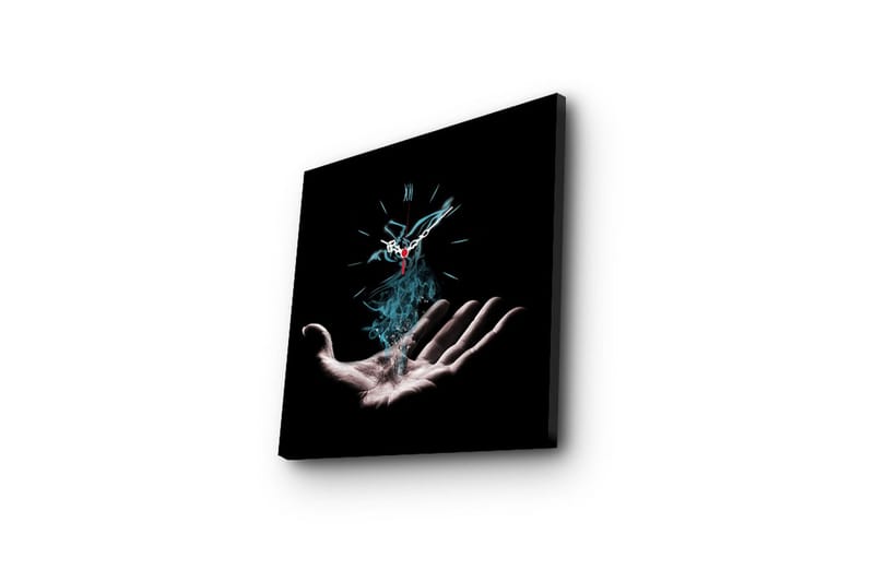 Dekorativt Canvas Maleri med Ur - Flerfarvet - Boligtilbehør - Vægdekoration - Vægure & Ure