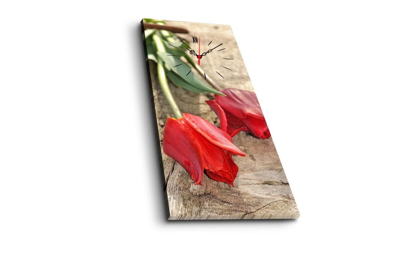 Dekorativt Canvas Maleri med Ur - Flerfarvet - Boligtilbehør - Vægdekoration - Vægure & Ure