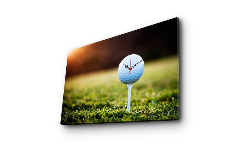 Dekorativt Canvas Maleri med Ur - Flerfarvet - Boligtilbehør - Vægdekoration - Vægure & Ure