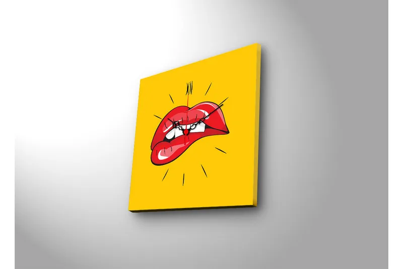 Dekorativt Canvas Maleri med Ur - Flerfarvet - Boligtilbehør - Vægdekoration - Vægure & Ure