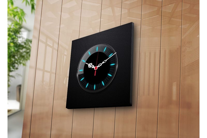 Dekorativt Canvas Maleri med Ur, Flerfarvet