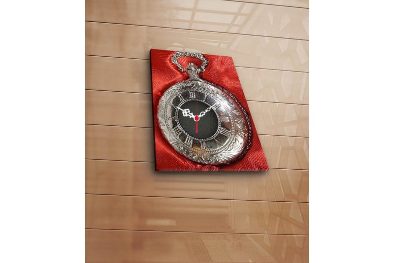 Dekorativt Canvas Maleri med Ur, Flerfarvet