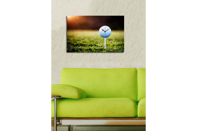 Dekorativt Canvas Maleri med Ur - Flerfarvet - Boligtilbehør - Vægdekoration - Vægure & Ure