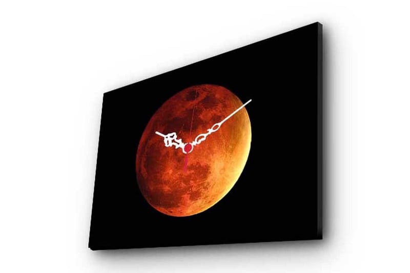 Dekorativt Canvas Maleri med Ur, Flerfarvet