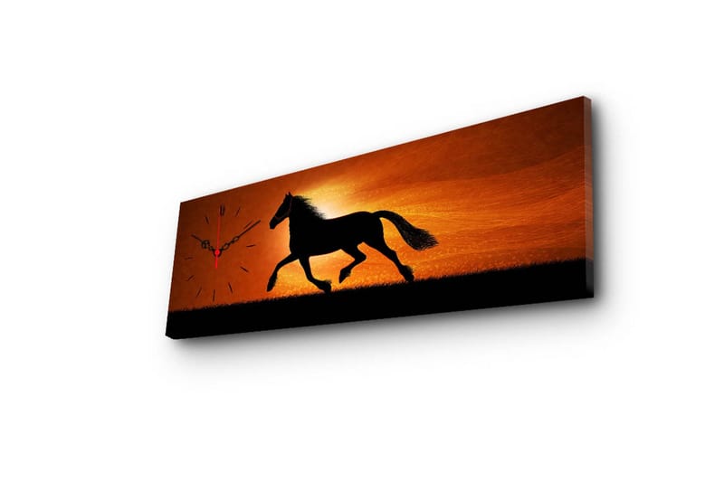 Dekorativt Canvas Maleri med Ur - Flerfarvet - Boligtilbehør - Vægdekoration - Vægure & Ure