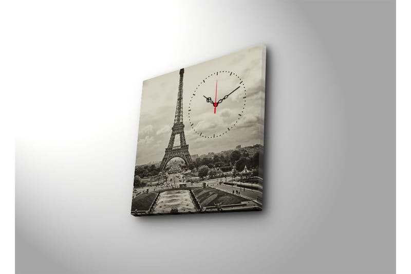 Dekorativt Canvas Maleri med Ur - Flerfarvet - Boligtilbehør - Vægdekoration - Vægure & Ure