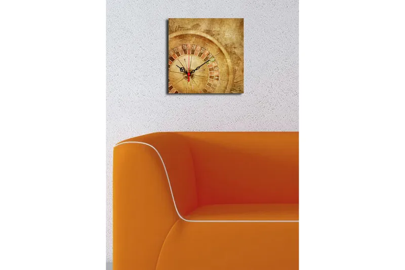 Dekorativt Canvas Maleri med Ur - Flerfarvet - Boligtilbehør - Vægdekoration - Vægure & Ure