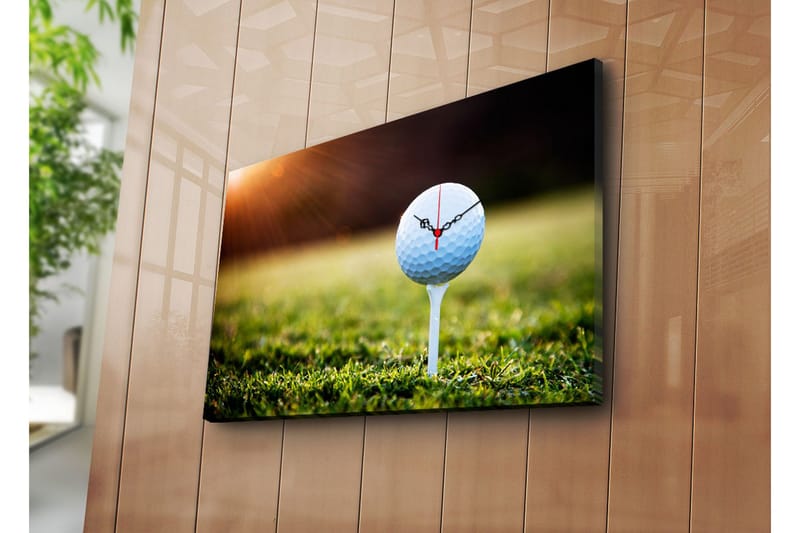 Dekorativt Canvas Maleri med Ur, Flerfarvet