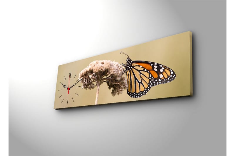 Dekorativt Canvas Maleri med Ur - Flerfarvet - Boligtilbehør - Vægdekoration - Vægure & Ure